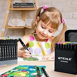 Y YOMA 120 Colors Alcohol Markers Dual Tip Markers