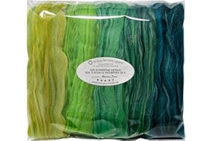 LIVING DREAMS YARN Ultimate Luxe Blends of Superfine Merino Wool, Glossy Mulberry Silk and Premium Tussah Silk for Spinning, Felting and Blending. Five Vibrant Color Blends Inspired by Thoreau's Walden Pond