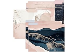 bloom daily planners Decorative File Folders - Set of Six Letter Size (8.5” x 11”) Organizers, 1/3 Cut Tabs - Assorted Designs - Golden Hour