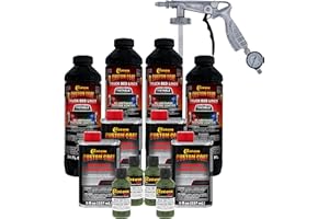 CUSTOM SHOP Custom Coat Federal Standard Color # 34128 Woodland Green T72 Urethane Spray-On Truck Bed Liner, 1 Gallon Kit with Spray Gun and Regulator - Durable Textured Protective Coating - Easy Mix Car Auto