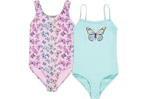 BMAGICAL Kids Girls 2 Pack Bathing Suit, Childrens Printed Beach Swimwear