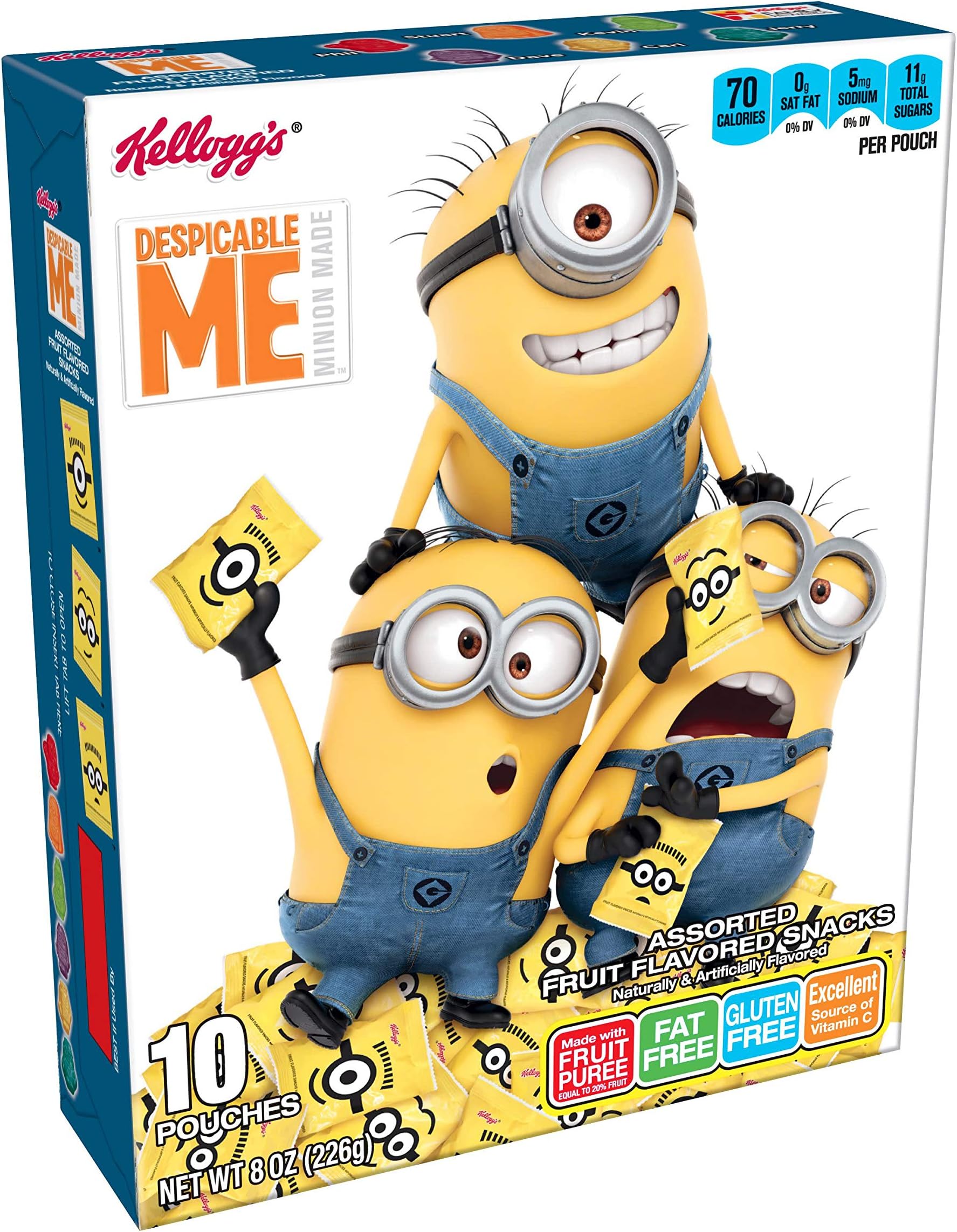 Despicable Me Assorted Fruit Flavored Snacks, Gluten Free, Fat Free, 8 Ounce, 10 Count