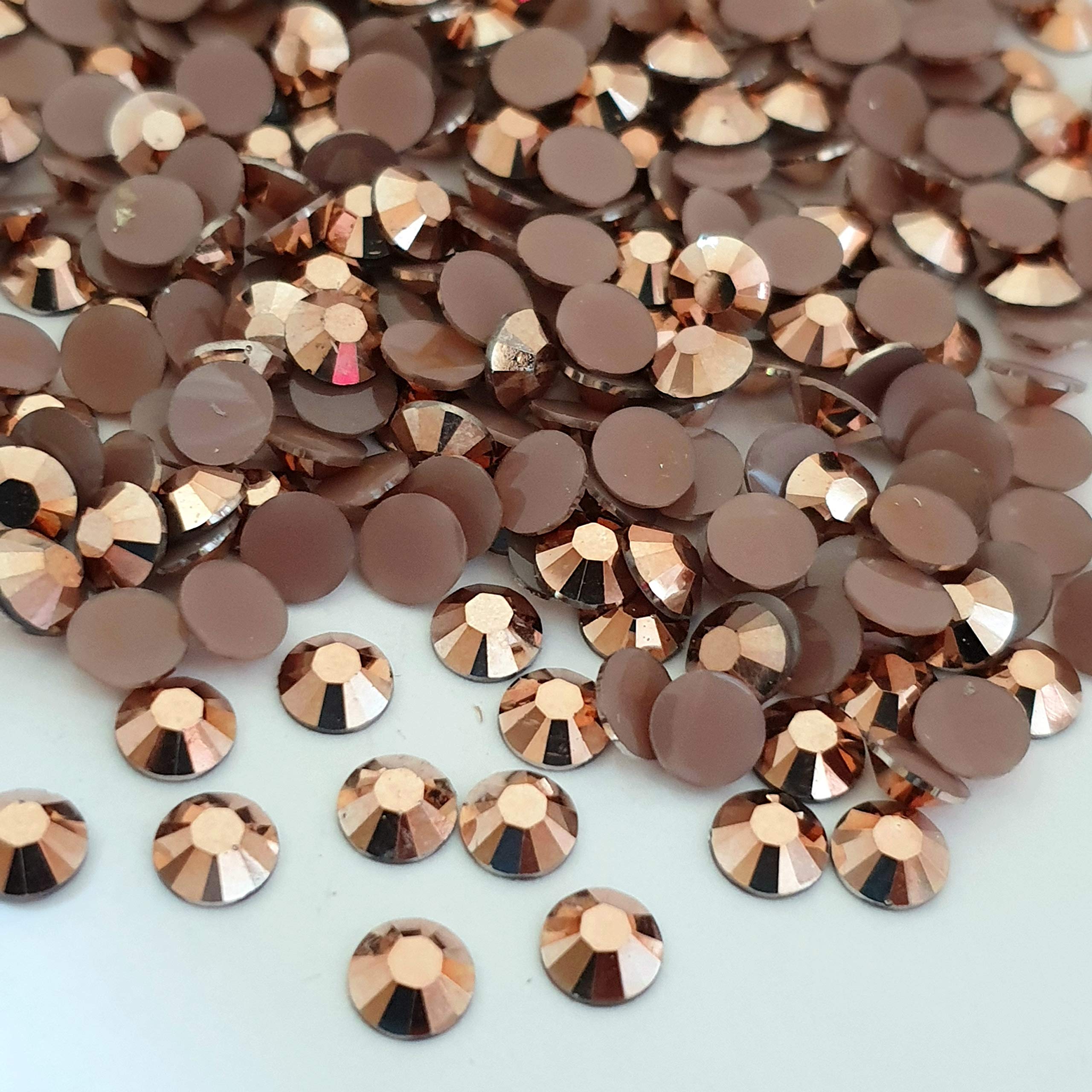 MajorCrafts 3000pcs 3mm ss12 Jelly AB Flat Back Round 14 Facets Resin Rhinestones Arts and Crafts Embellishment Gems (Metallic Bronze Brown C58)