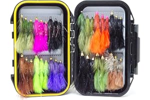 OUTDOOR PLANET 24/36/50/66 Premium Hand Tied Fly Fishing Flies Assortment | Waterproof Fly Boxes | Dry, Wet, Nymphs, Streamers, Wooly Buggers, Terrestrials | Trout, Bass Lure Set, Kit, Gift