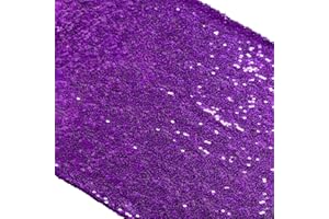 ShiDianYi 12''x72'' Sequin Table Runner Sparkly Metallic Sequin Runner for Wedding Party Dinner Reception, Event Bridalwedding Runner, Birthday Party, Dinner Party, Shower Ready to Ship! (1, Purple)