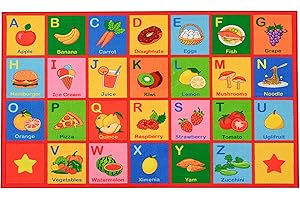 Booooom Jackson ABC Rug Alphabet Rug 39X59 inches,Area Rug for Kids Room Kids Rug for Playroom Non Slip Letter Learning Carpet