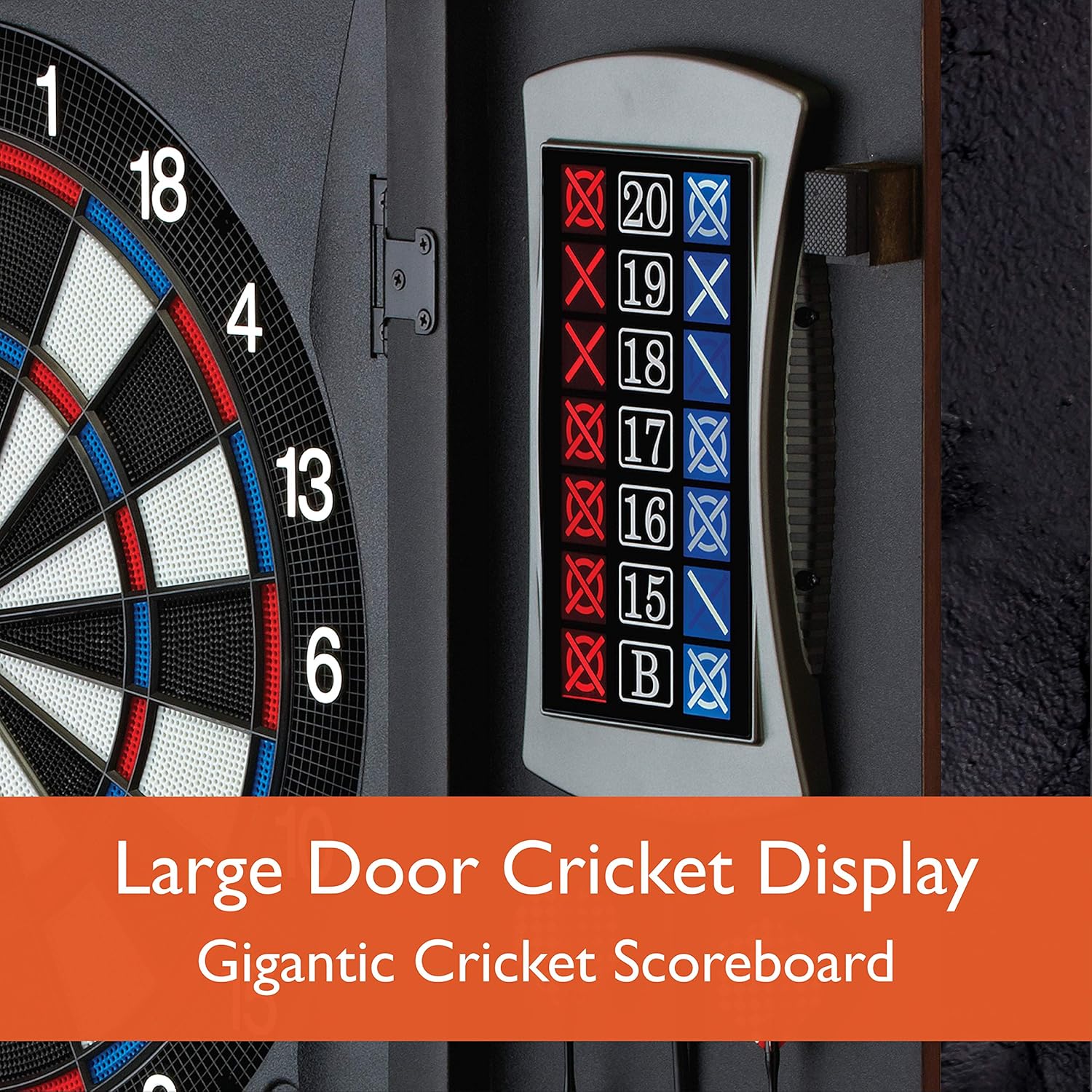 Fat Cat Mercury Electronic Dartboard, Built In Cabinet Doors With Integrated Scoreboard, Dart Storage For 6 Darts, Dual Display In Two Colors, Compact Target Face For Fast Play : Sports & Outdoors