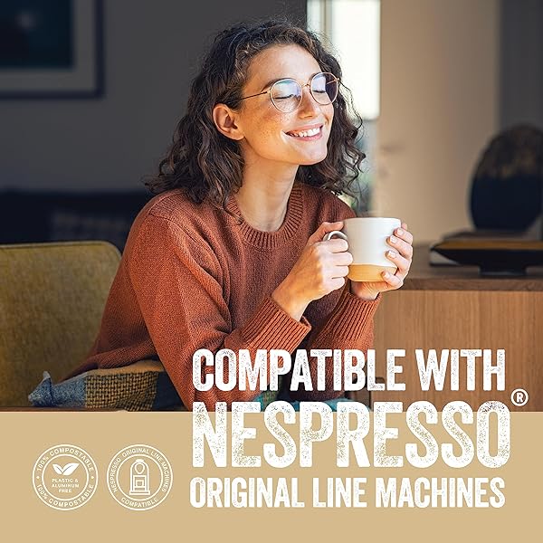 LA NATURA LIFESTYLE ORGANIC LUNGO FORTE COFFEE PODS – MEDIUM ROAST ARABICA COFFEE CAPSULES FOR NESPRESSO ORIGINAL LINE MACHINES – COMPOSTABLE CAPSULES, ALUMINUM-FREE – SINGLE-SERVE PODS (10 COUNT)