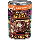 Amy's, Refried, Black Beans, (12 Pack) 15.4 oz | Gluten Free, Organic, Vegetarian, Light in Sodium