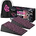 Flexelent Squat Wedge Block Pair, Squat Ramp, Calf Raise Block, Anti-Slip Slant Board for Squats, ATG Equipment to Boost Workout, 17° Incline, 3.5x5.9x12.2, Backpack Included