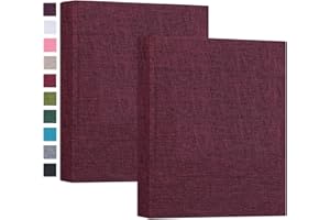 Mublalbum Small Photo Album 5x7 Photos 2 Pack Linen Cover Mini Brag Book Photo Album Each Small Album Holds 52 Vertical 5x7 Photos for Artwork Postcards or Picture Storage (Purple)