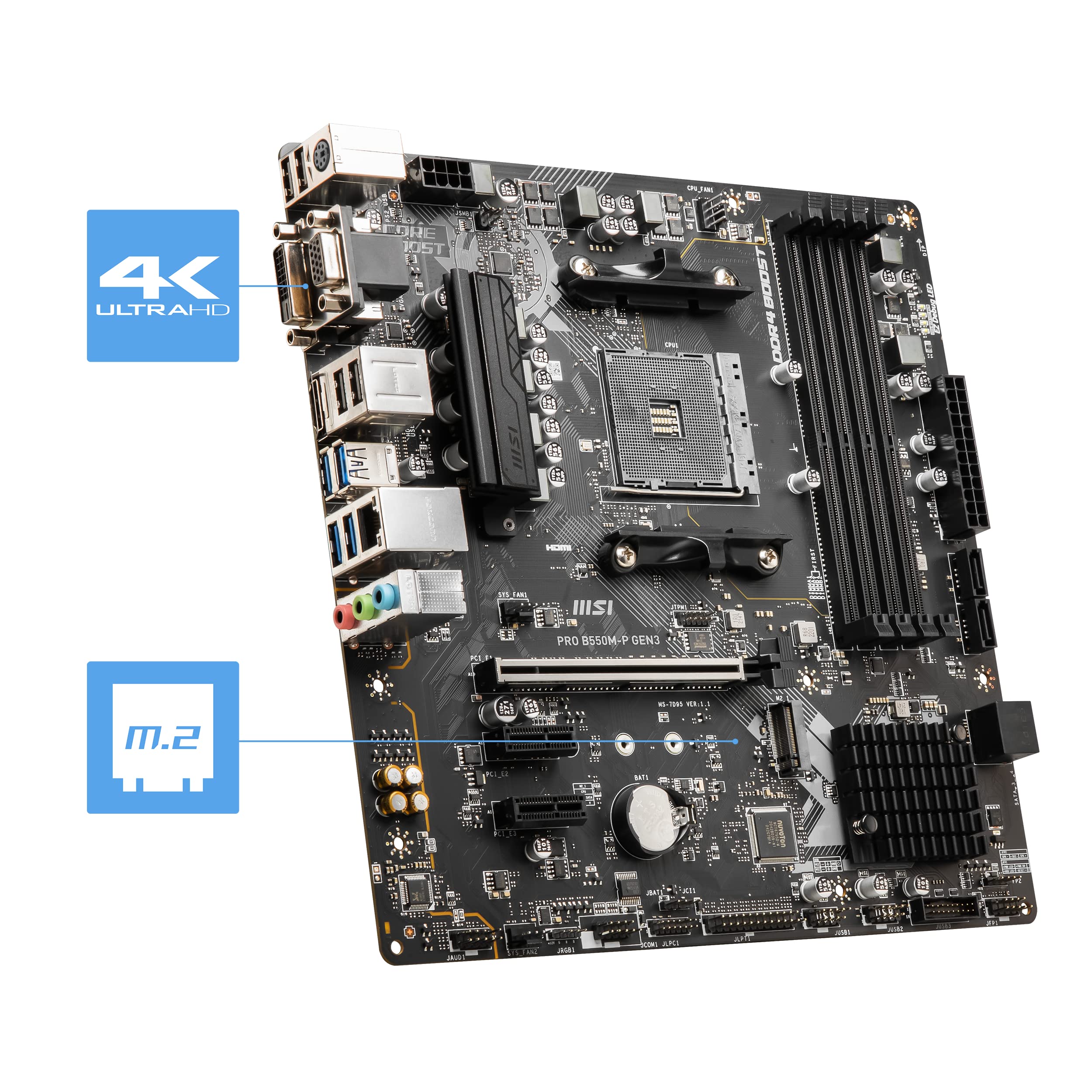 Msi Pro B550M-P Gen3 Motherboard Pcie Slots And Expansion Options