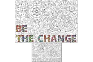 ALNETI Large Coloring Posters for Adults and Kids - Giant Coloring Poster Motivational - Jumbo Wall Size Pages for Classroom Office Team Work - Huge Adult Inspirational Sheet - Big Mandala to Color