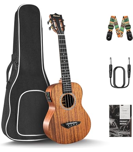 Amazon.com: Lanikai QM-BLCEC 4 String Ukulele, Concert Quilted
