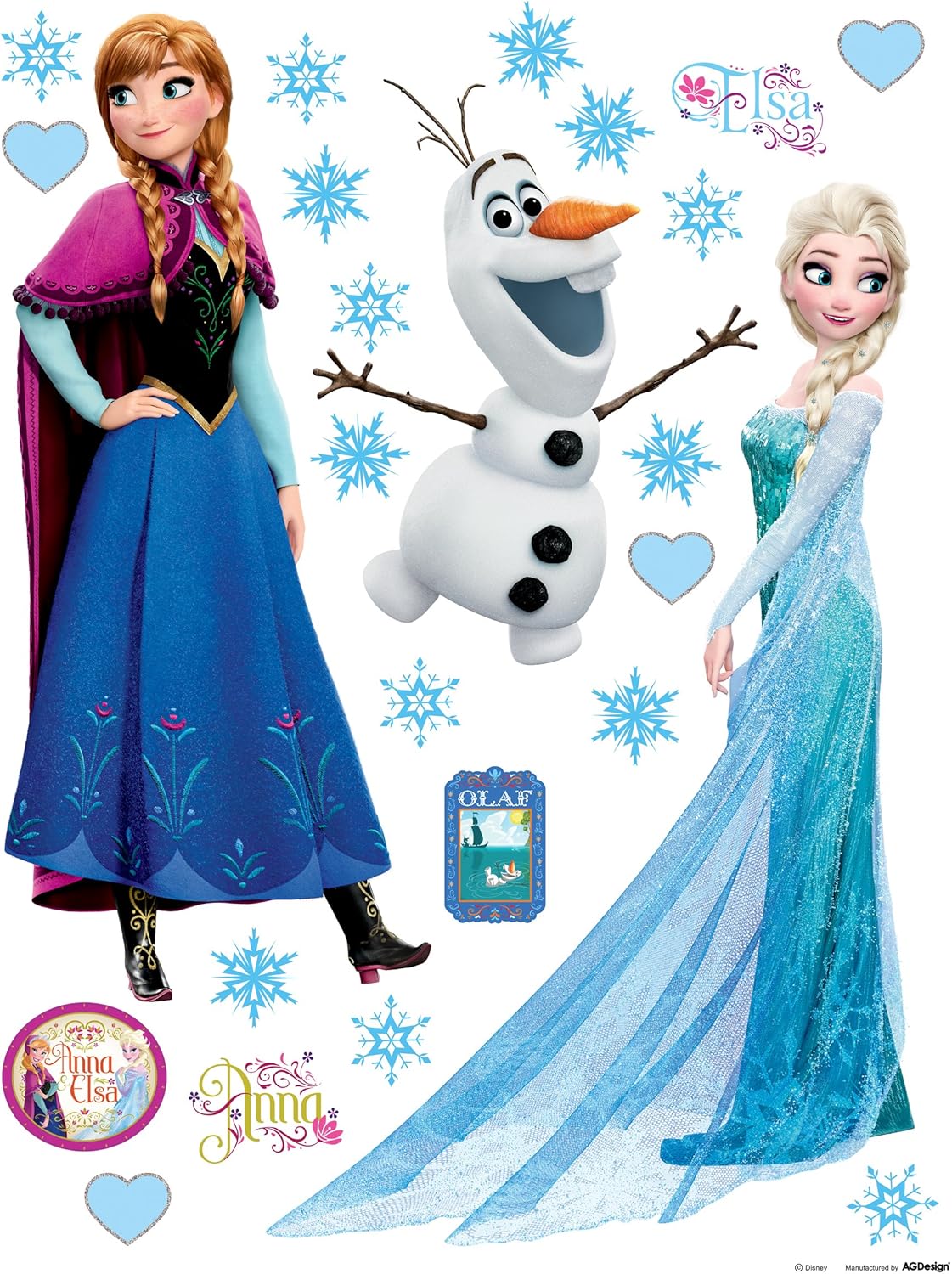 XXL Sticker Eiskönigin Frozen Elsa, Anna und Olaf DK1797 Amazon.de