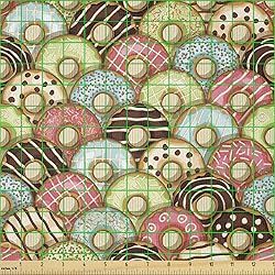 Ambesonne Tea Party Fabric by The Yard, Colorful