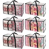 BALEINE 6-Pack Oversized Moving Bags with Reinforced Handles, Heavy-Duty Storage Tote for Clothes, Moving Supplies (Clear, 6-Pack)
