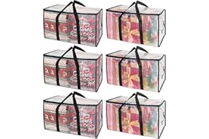 BALEINE 6-Pack Oversized Moving Bags with Reinforced Handles, Heavy-Duty Storage Tote for Clothes, Moving Supplies (Clear, 6-Pack)