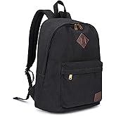 seemeroad Canvas Laptop Backpack Durable Rucksack Travel Notebook Bag School Backpack Bookbag for Men Women Black Factory Directly