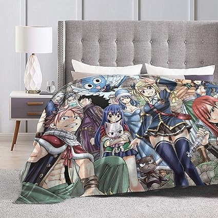 Amazon フェアリーテイル 毛布 フランネルブランケット おしゃれ ナツ ルーシィ 漫画キャラクター 全幅 印刷 ブランケット ふわふわ 暖かい 掛け毛布 大きいサイズ 多機能 アニメグッズ プレゼント ブランケット 毛布 オンライン通販