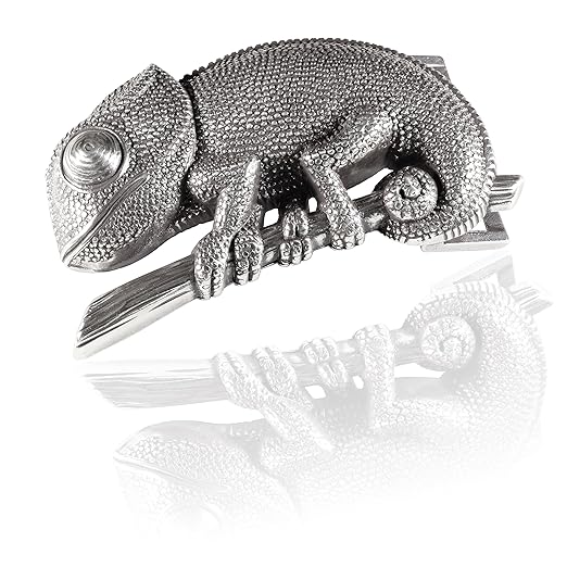 Gürtelschnalle Buckle 40mm Metall Silber Geschwärzt - Buckle Reptil - Dornschliesse Für Gürtel Mit 4cm Breite - Silberfarben 