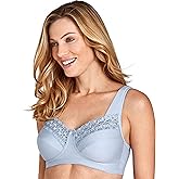 Miss Mary of Sweden - Broderie Anglaise, Non Wired Bras for Women, Everyday Bras, Comfortable Cotton, Supportive Full Coverage 38B Dusty Blue