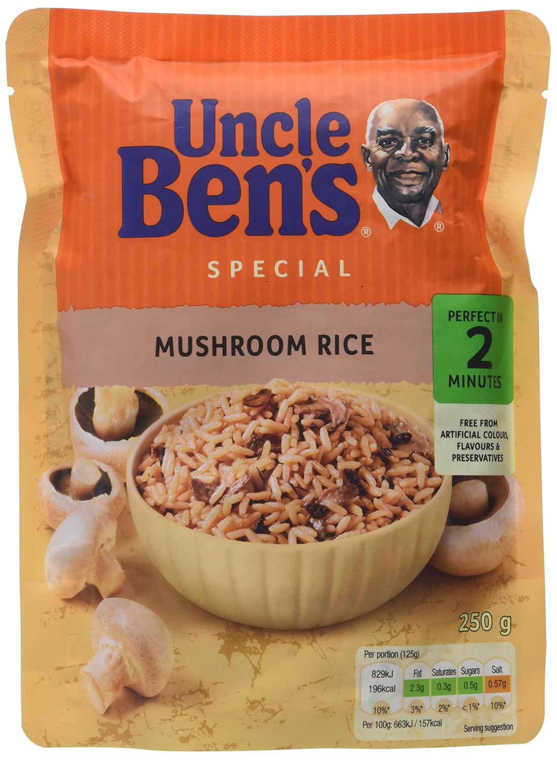 Uncle Bens Express Mushroom Rice 250g Dried Wild Rice