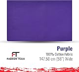 FT Fashion Track Purple Cotton Fabric by the Metre 58in 147.5cm 100% Cotton view 2