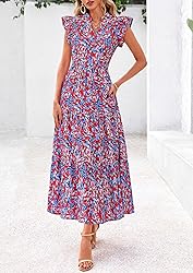 PRETTYGARDEN Women's 2025 Summer Floral Midi Dress