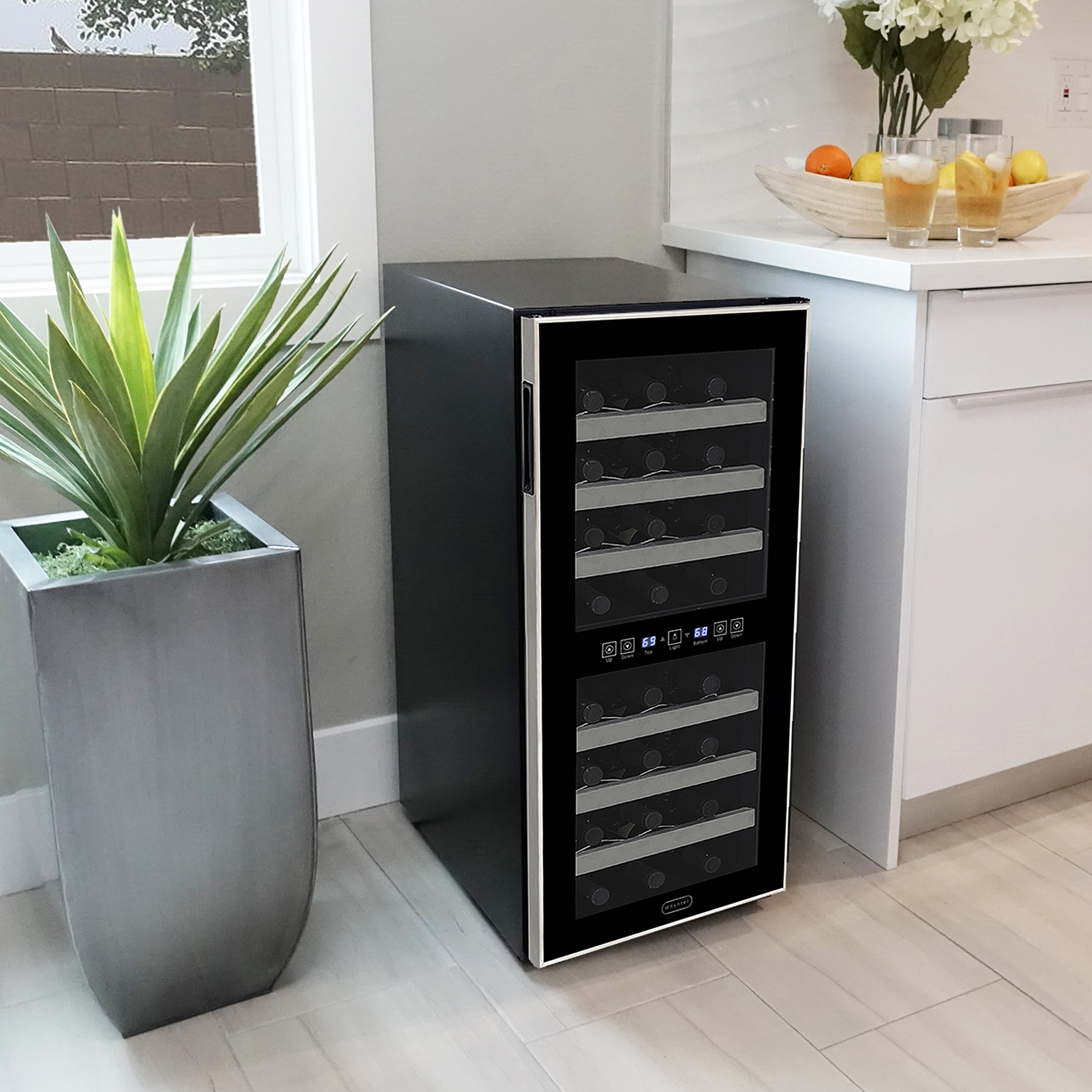 Whynter WC241DS 24 Bottle Dual Zone Thermoelectric Wine Coolers, Black