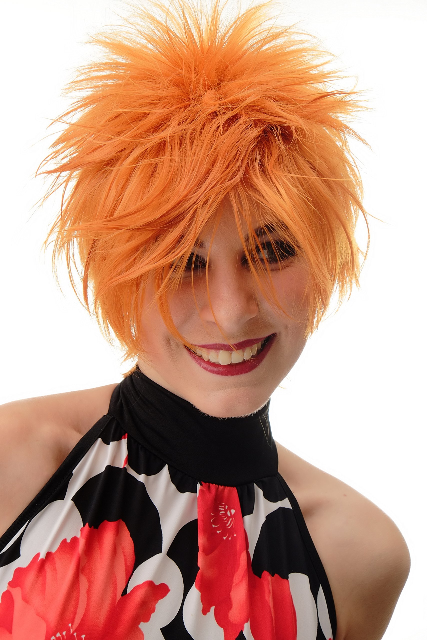 WIG ME UP - BLUE144-T2735 Lady Quality Wig short naughy spiky 80s style teased Wave Punk orange