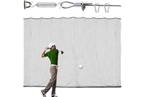 LAKNUAL Golf Practice Net, 12X12ft /12X15ft/12X20ft Golf Hitting Hanging Kit, Sports Practice Barrier Net for Backyard and Garage, Indoor/Outdoor DIY Sports Netting for Baseball, Hockey, Soccer