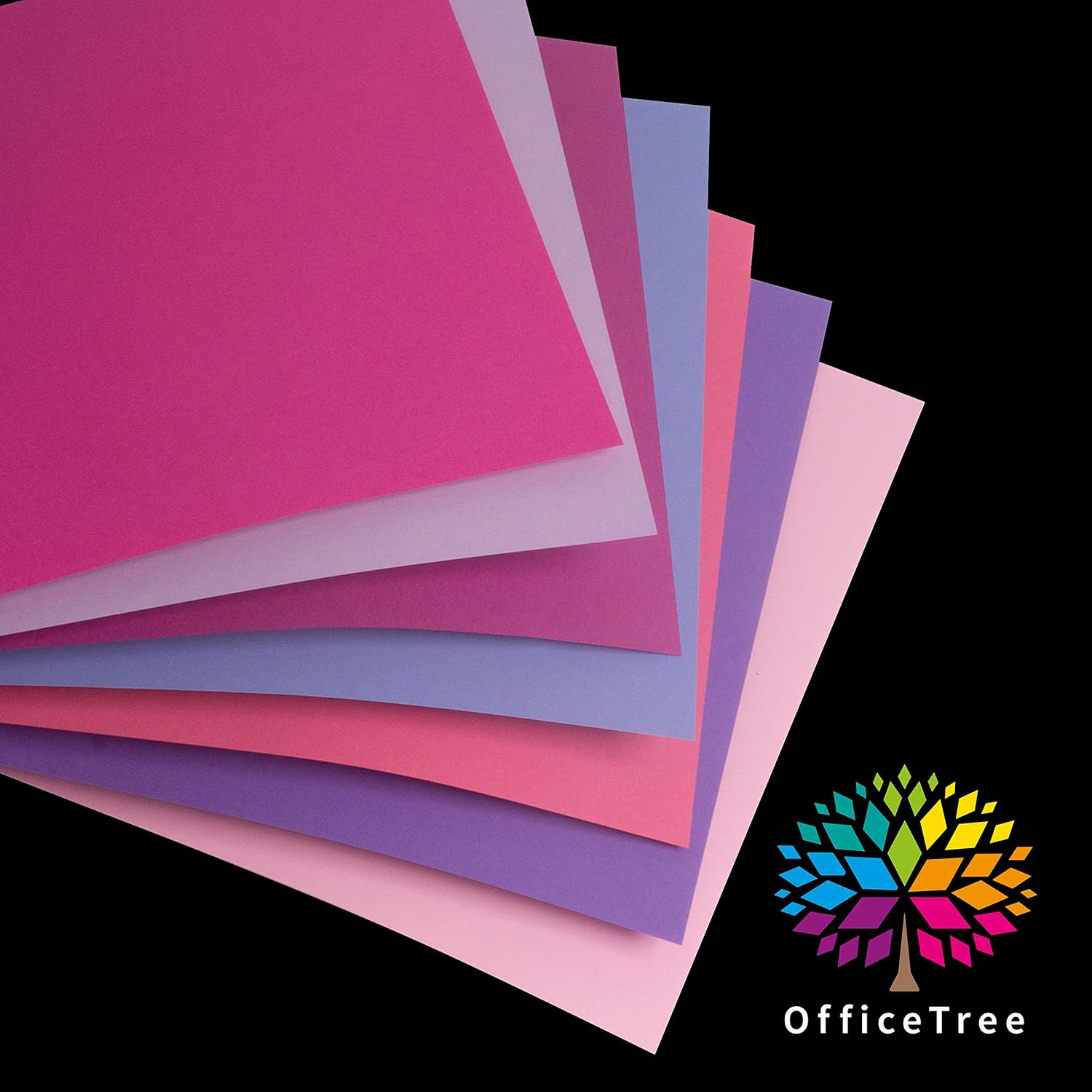 OfficeTree 70 x Pink colour Paper A4 - 7 Colours - 130 g/m² - Crafting Set for Children's Coloured Card, DIN A4 - Image 3