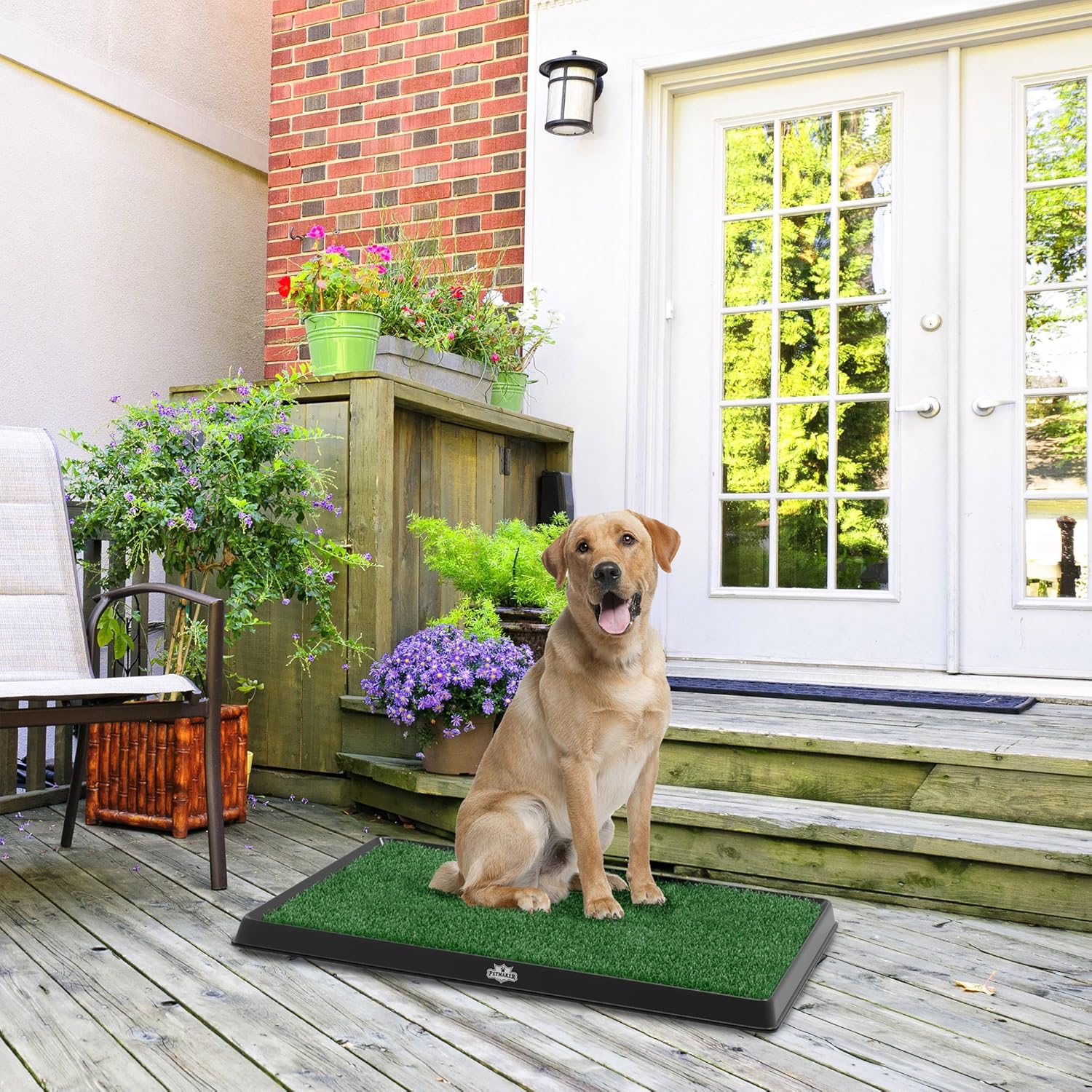PETMAKERThe Indoor Restroom Puppy Potty Trainer for Pets, Medium, Green (80-ST2025) : Pet Supplies