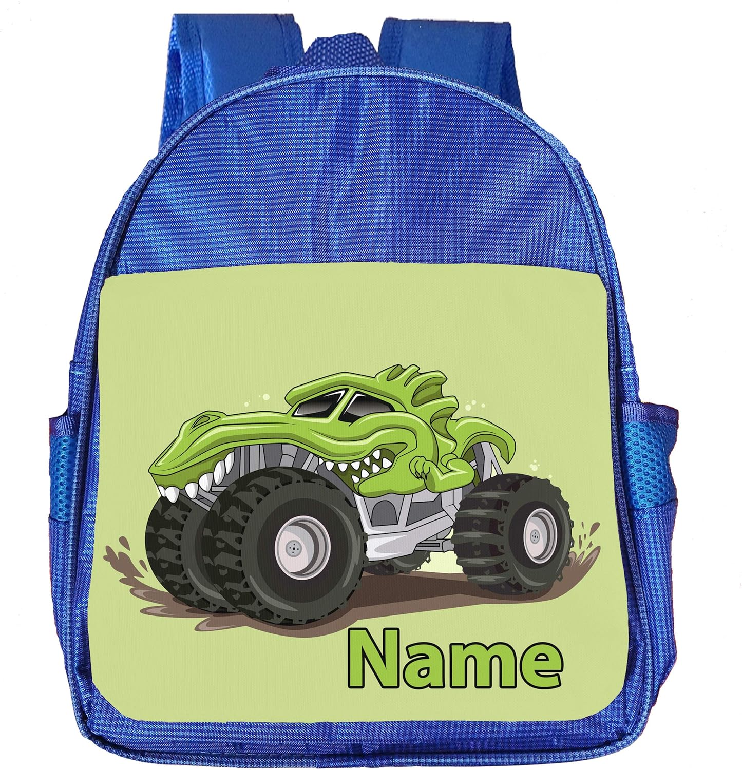 Monster Truck Kids Backpack Personalised Bag, Add a name, for Boys, School, Nursery Toddlers