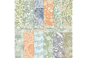 SORKWO 24 Sheets William Morris Pattern Paper, 12" x 12" Patterned Cardstock Paper Scrapbooking Supplies Paper Vintage Decorative Craft Pa