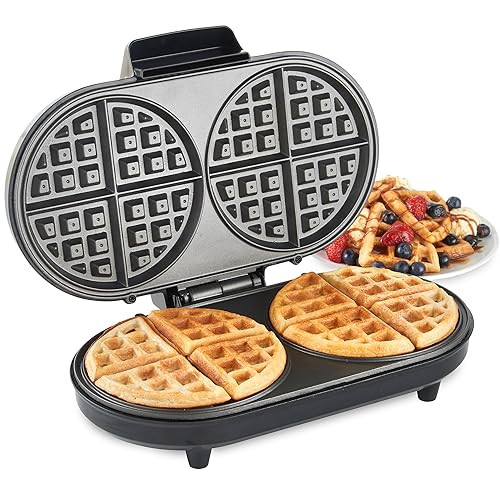 Gourmet Gadgetry WAFFLE MAKER Retro Diner Waffle Maker, Metallic Red