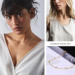 Aobei Pearl 18K Gold Plated Choker Necklace for