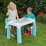 Liberty House Toys Kids Adjustable Table & 2 Chairs, White & Green view 4