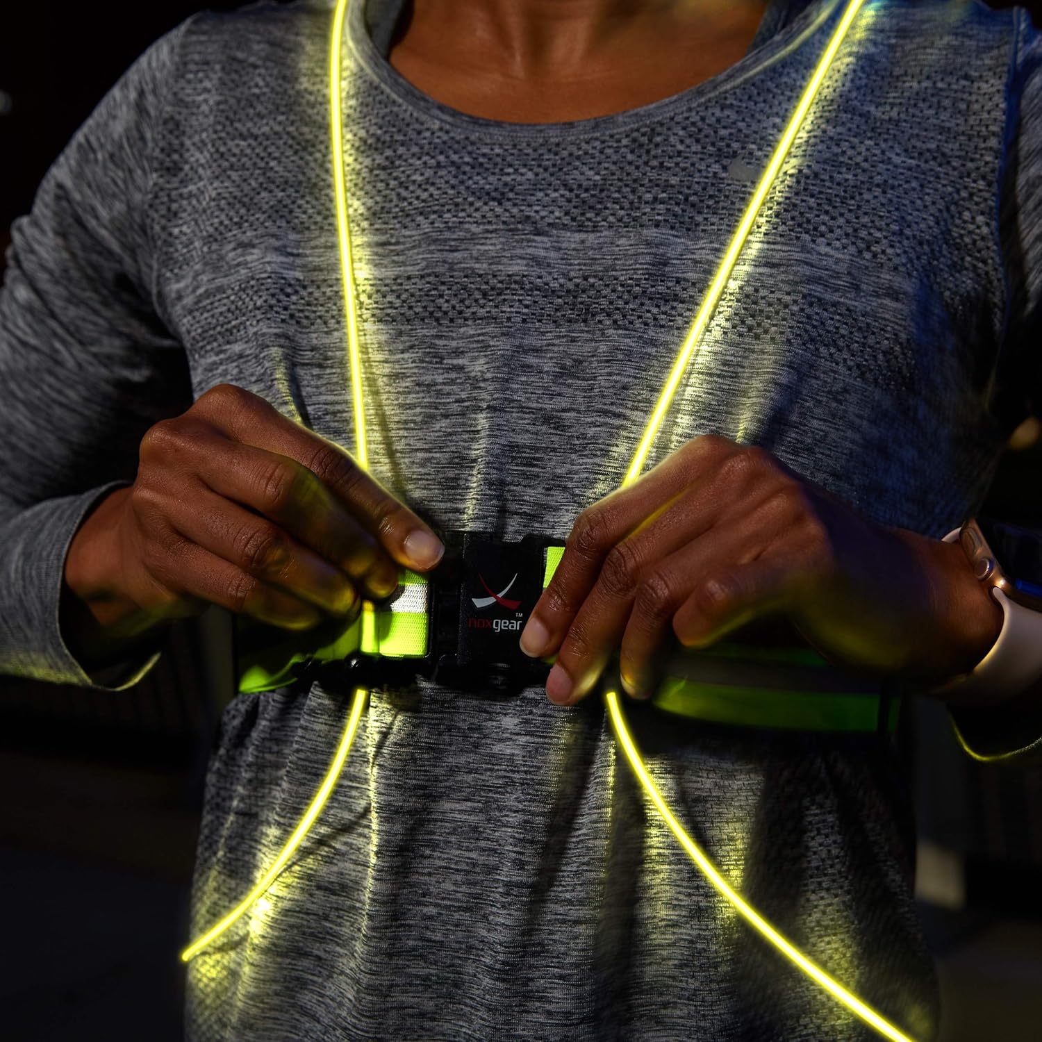 Tracer360 – Revolutionary Illuminated & Reflective Vest for Running or Cycling with Multicolored LED Fiber Optics (Women & Men, Adjustable, Lightweight, Weatherproof Gear for Jogging & Biking): Sports & Outdoors