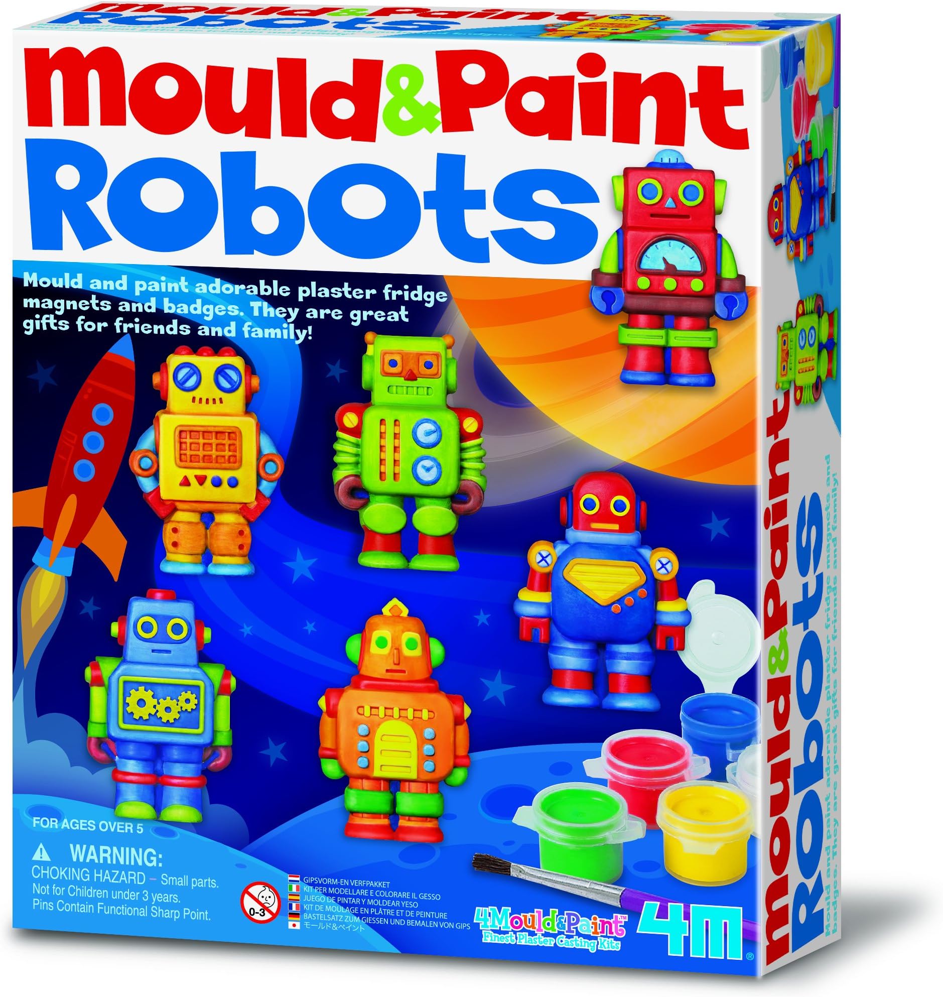 Little Sculptures Mould and Paint Robots - Boy Boys Child Children Kids - Arts & Crafts Activity Kit - Best New Toy Birthday Gift Present Fun Games & Toys Idea Age 5+