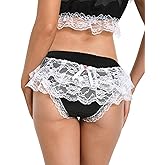 Satini Frilly Sissy Soft Lace Knickers Briefs Satin Panties