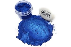 Stardust Micas Pigment Powder Cosmetic Grade Colorant for Makeup, Soap Making, Epoxy Resin, DIY Crafting Projects, Bright True Colors Stable Mica Batch Consistency (10 Gram Jar, Blue Ice)