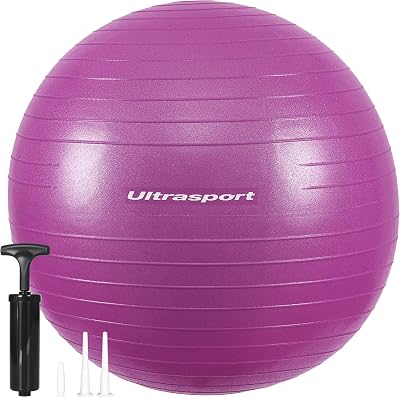 Bola de pilates de 55 cm, para yoga, fitness, softball até 300 kg, antiderrapante, antiexplosivo, para gravidez, ginástica, bola ergonómica para assento de escritório, pequenas e grandes, cor