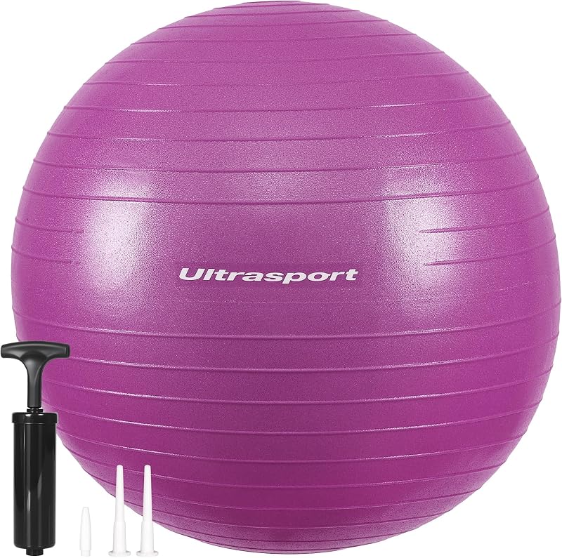 Pelota de pilates de 55 cm, para yoga, fitness, softball hasta 300 kg, antideslizante, antiburst, para embarazo, gimnasia, pelota ergonómica para asiento de oficina, pequeña y grande, color