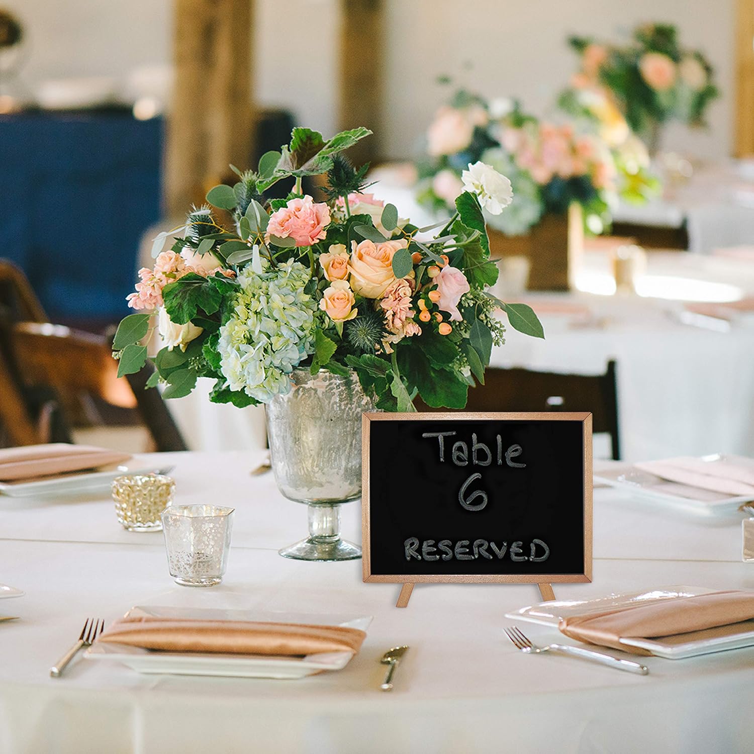 Tabella Numeri -Mini Lavagne in Legno con Cavalletto 19x26 cm-Piccola Lavagna Rettangolare in Legno con Supporto Cavalletto per Matrimoni 3 Pezzi Mini Lavagnette Buffet Feste