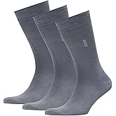 VRD Mens Dress Socks, Bamboo Rayon 3-Pack, Grey Crew Length Mid-Calf Socks Men Shoe Size 8-13
