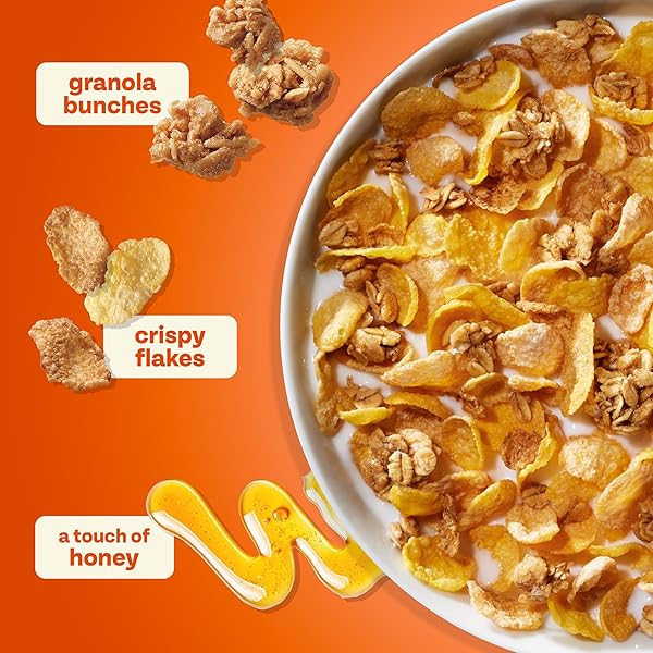 HONEY BUNCHES OF OATS HONEY ROASTED BREAKFAST CEREAL WITH OATS AND GRANOLA CLUSTERS, LOW FAT MADE WITH WHOLE GRAIN CEREAL, 12 OZ BOX