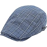 ZLYC Men Cotton Flat Cap Summer Scally Ivy Gatsby Newsboy Beret Driver Cabbie Hunting Hat