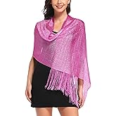 vimate Sparkling Metallic Shawls and Wraps for Evening Party/Wedding/Formal Dresses (With Free Buckle)